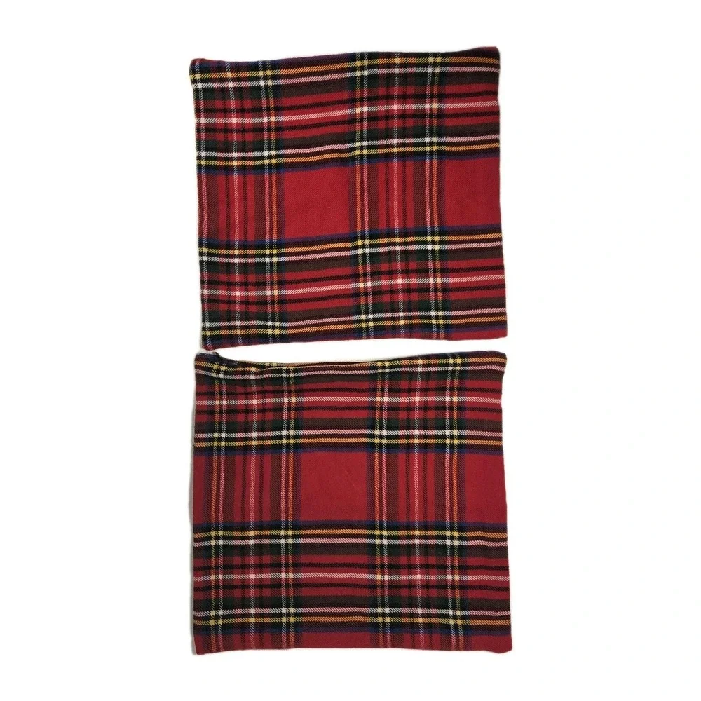 2 VTG Faribault Woolen Mill Pillow Covers Stewart Tartan Plaid 19.5